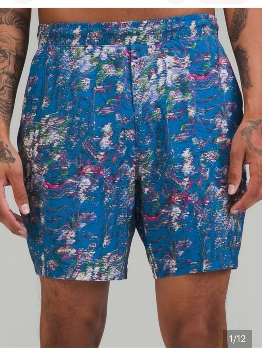 Lululemon Pace Breaker Shorts 5" Linerless Blue Speed Floral Poolside Multi Men'